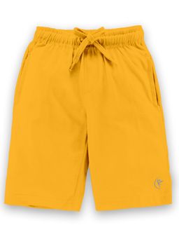 KiddoPanti - Mustard Boys Knit Knee Length Basic Shorts
