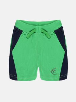 KiddoPanti - Green Boys Side Cut and Sew Shorts