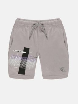 KiddoPanti - Grey Boys Printed Knit Shorts