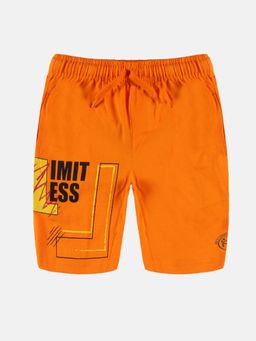 KiddoPanti - Orange Boys Limitless Printed Knit Shorts