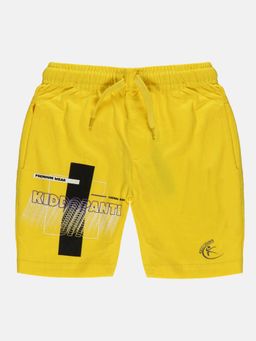 KiddoPanti - Yellow Boys Printed Knit Shorts
