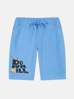 KiddoPanti - Blue Boys Down Hill Printed Knit Shorts