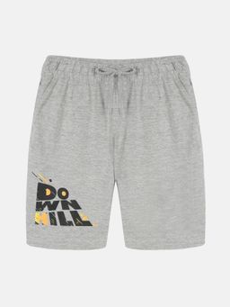 KiddoPanti - Grey Boys Down Hill Printed Knit Shorts