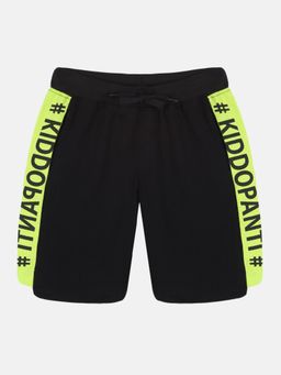 KiddoPanti - Black Boys Cut and Sew Knee Length Shorts