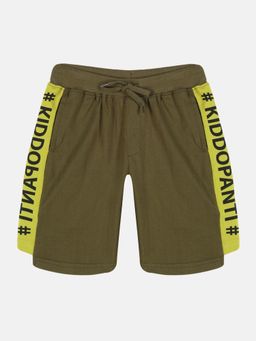 KiddoPanti - Olive Boys Cut and Sew Knee Length Shorts