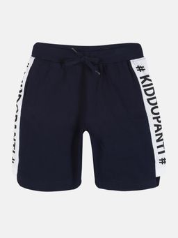 KiddoPanti - Navy Blue Boys Cut and Sew Knee Length Shorts