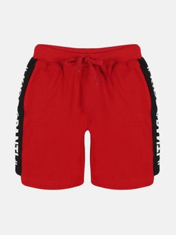 KiddoPanti - Red Boys Cut and Sew Knee Length Shorts