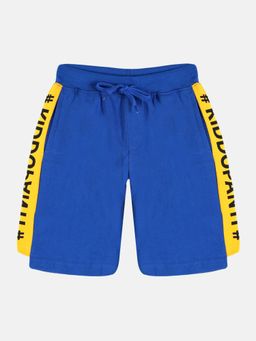 KiddoPanti - Blue Boys Cut and Sew Knee Length Shorts