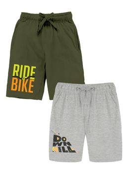 KiddoPanti - Boys Ride Bike and Down Hill Printed Knit Shorts (Pack Of 2)