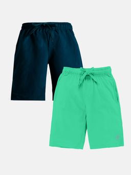 KiddoPanti - Boys Knee Length Basic Shorts (Pack Of 2)