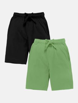 KiddoPanti - Boys Knee Length Basic Shorts (Pack Of 2)