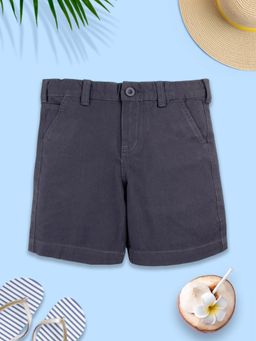 KiddoPanti - Grey Boys Formal Solid Shorts