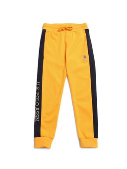 U.S. POLO ASSN. - Kids Printed Yellow Cotton Joggers