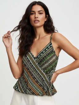 Outzidr - Women Black Printed Top