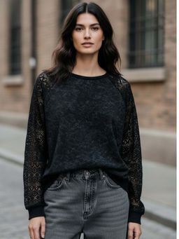 Outzidr - Women Black Tie & Dye Top