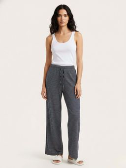 Outzidr - Striped Drawstring Wide Leg Trousers