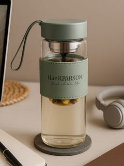 YELONA - Green Japanese Style Infuser Glass Bottle