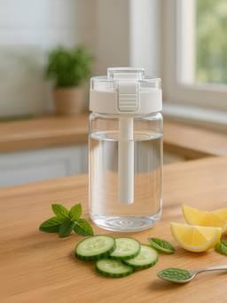 YELONA - White Glass Infuser 350Ml Water Bottle