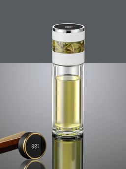 YELONA - White 350Ml Smart Glass Temperature Display Bottle