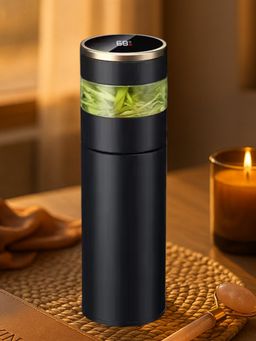 YELONA - Black 450Ml Smart Steel Temperature Display Bottle