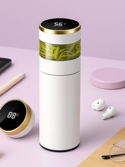 YELONA - Grey 450Ml Smart Steel Temperature Display Bottle