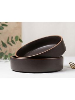BODHI HOUSE - Brown Stackable Ceramic Salad Bowl (Pack Of 2)