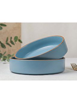 BODHI HOUSE - Blue Stackable Ceramic Salad Bowl (Pack Of 2)