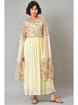 Aurelia - White Floral Printed Fairy Kurta