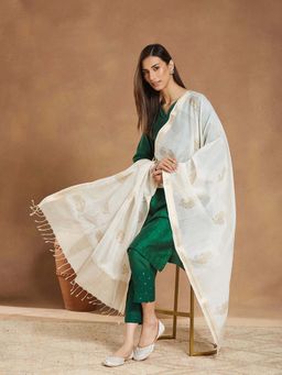 Fabindia - Women White Printed Dupatta
