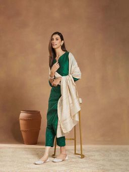 Fabindia - Women Beige Printed Dupatta