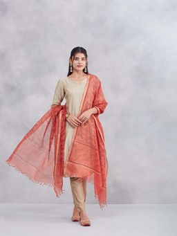 Fabindia - Women Rust Printed Dupatta