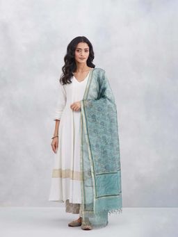 Fabindia - Women Teal Printed Dupatta