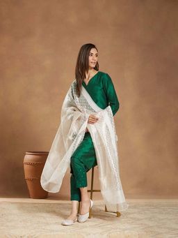 Fabindia - Women Off White Woven Dupatta