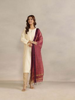 Fabindia - Women Wine Woven Dupatta