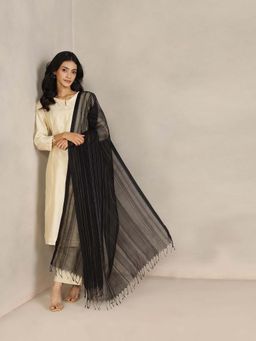 Fabindia - Women Black Woven Dupatta