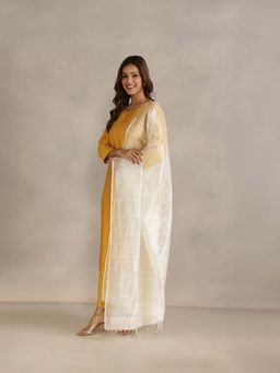Fabindia - Women Off White Woven Dupatta