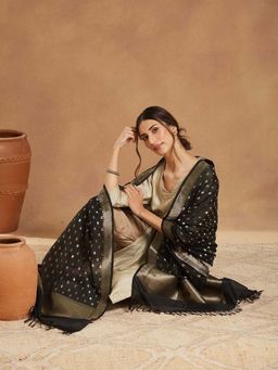 Fabindia - Women Black Woven Dupatta