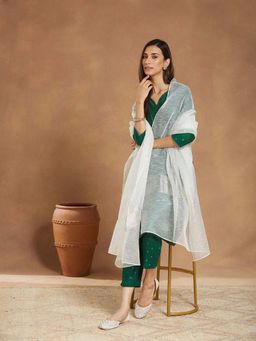 Fabindia - Women Off White Woven Dupatta