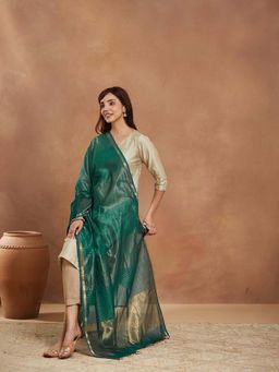 Fabindia - Women Green Woven Dupatta