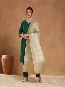 Fabindia - Women Beige Printed Dupatta