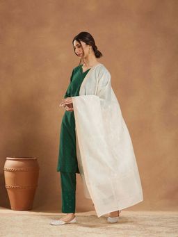 Fabindia - Women Off White Woven Dupatta