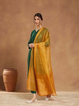 Fabindia - Women Mustard Woven Dupatta