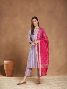Fabindia - Women Magenta Woven Dupatta
