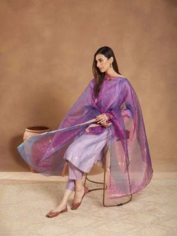 Fabindia - Women Purple Woven Dupatta