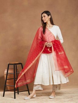 Fabindia - Women Red Woven Dupatta