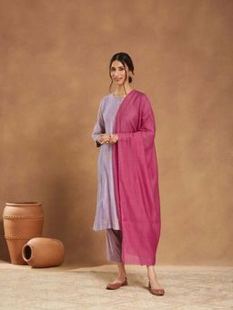 Fabindia - Women Pink Woven Dupatta
