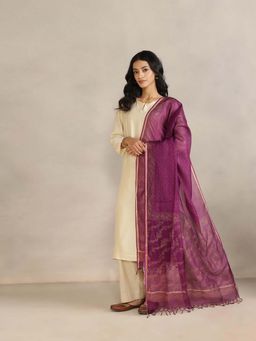 Fabindia - Women Purple Woven Dupatta