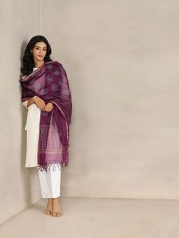 Fabindia - Women Purple Printed Dupatta