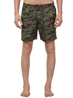 Cantabil - Men Olive Green Printed Boxer