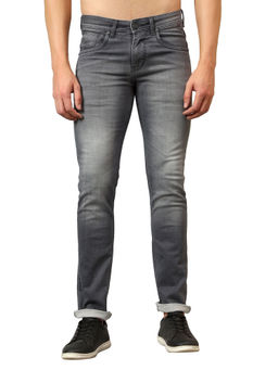 Cantabil - Men Grey Solid Full Length Stretchable Jeans